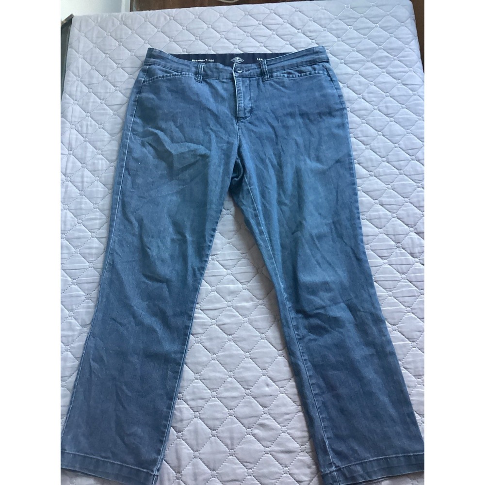 St Johns Bay Womens 12P Classic Blue Straight Leg Casual Work Chino Trousers